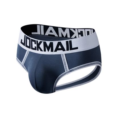 JOCKMAIL Men's Cotton Boxer Underwear Jockstrap Bottomless Mens Backless Trunks Brief Shorts (M, 338Grey)
