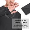 Cagola Men's Thermal Shirts with Thumb Loops Fleece Lined Long Sleeves Mid Weight Crew Neck Base Layer Tops Winter Workout Keep Warm Dark Grey S view 3