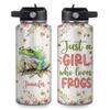Hyturtle Personalized Frog Water Bottle - Travel Insulated Stainless Steel Bottle with Leak-Proof Lid 18oz 32oz - Cute Animal Gift for Women, Girls, Frog Lovers - Birthday & Christmas Gift view 1