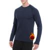 Cagola Men's Thermal Shirts with Thumb Loops Fleece Lined Long Sleeves Mid Weight Crew Neck Base Layer Tops Winter Workout Keep Warm Navy XXL view 1