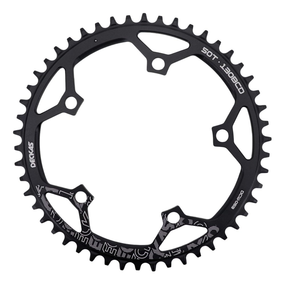 DJC Bike Chainring 130BCD 40T to 58T Round Chainwheel Narrow Wide Tooth Lightweight for 7 8 9 10 11 12 Speed Road Bike Folding Bike (54T)