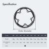 DJC Bike Chainring 130BCD 40T to 58T Round Chainwheel Narrow Wide Tooth Lightweight for 7 8 9 10 11 12 Speed Road Bike Folding Bike (54T) view 3