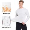 Cagola Men's Fleece Lined Long Sleeve T Shirts Mid-Weight Thermal Crewneck Underwear Pullover Warm Base Layer Tops for Cold Weather White 3XL view 4