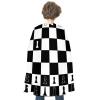 Black and White Layout of A Chess Board Halloween Capes Cosplay Costumes Christmas Dress Up Birthday Party Gift with Cool Funny Cute Print view 1