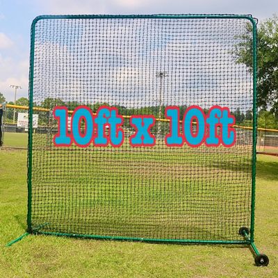 Reidy Sports Baseball & Softball 10 x10 FT Protective Safety Screen Super Duty Steel Frame Construction Nylon Double Up Netting Rubber Wheel Kits Included