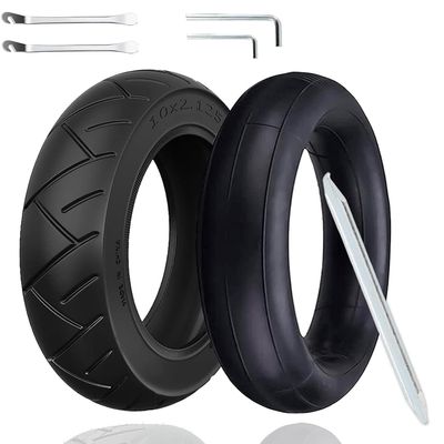 Cooryda 10x2.125 Tire and Inner Tube,10x2.125 Inner Tube for Electric Scooter Tire Replacement Wheels with 0 Valve Stem for 10inch Tires with 6inch Rims(1 inner+1 outer)