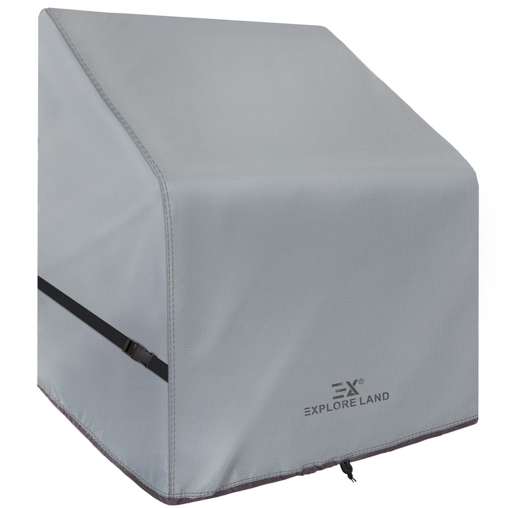 Explore Land Waterproof Boat Center Console Cover Fade Resistant 600D Marine Grade Fabirc Size up to 36"W x 24"D x 42"H, Grey