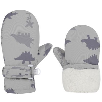 Slivery Color Toddler Gloves Kids Mittens Winter Warm Lined Fleece Gloves Waterproof Baby Boys Girls