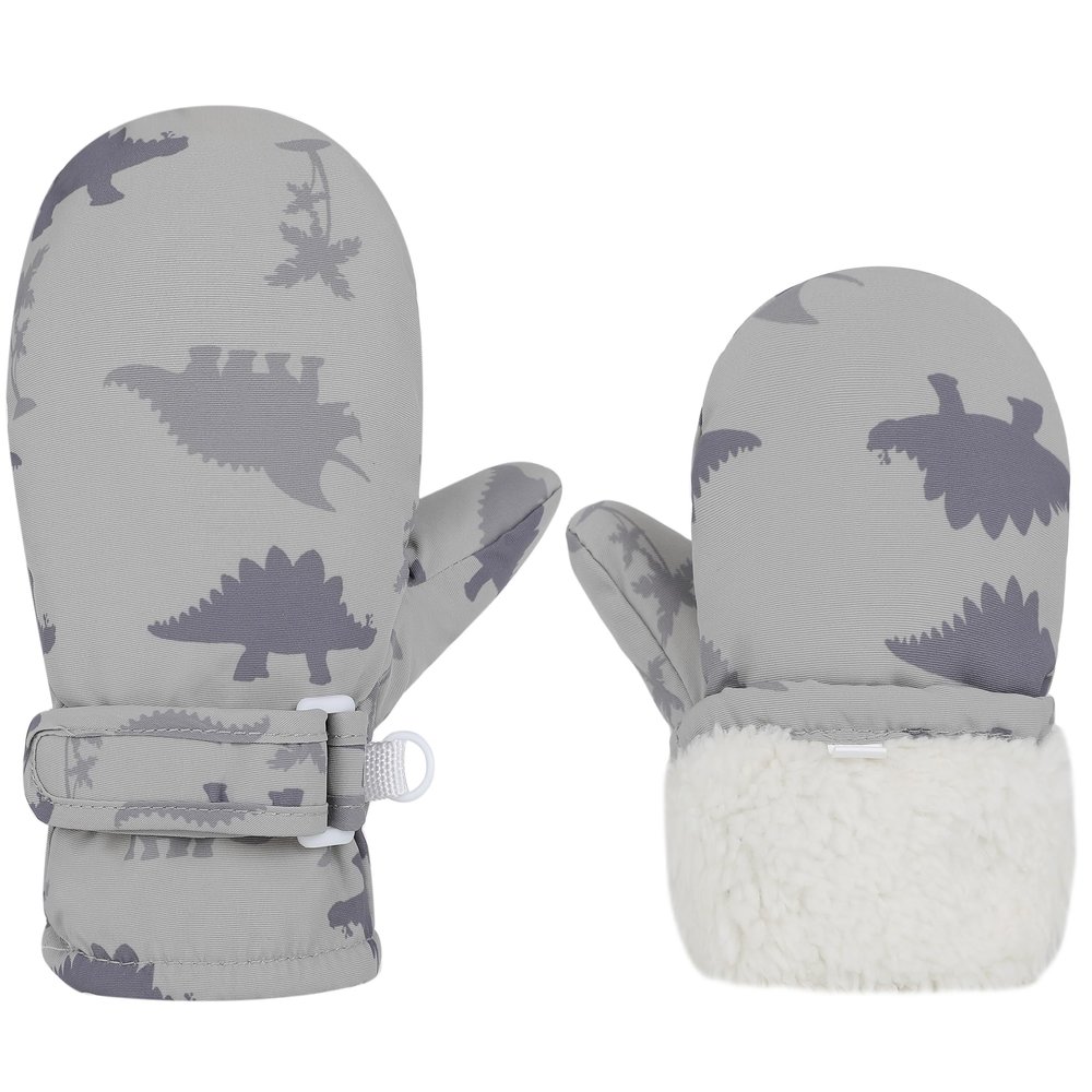 Slivery Color Toddler Gloves Kids Mittens Winter Warm Lined Fleece Gloves Waterproof Baby Boys Girls