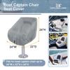 Explore Land Boat Captain Chair Cover - Waterproof 600D Heavy Duty Boat Caption Seat Cover - 24W x 22D x 24H inch, Grey view 2
