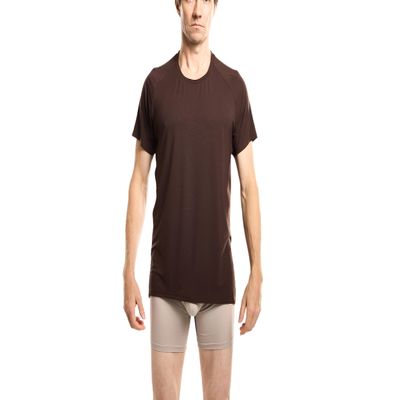 Mr. Davis Comort Fit Premium Bamboo Viscose Traditional Cut Crew Neck Men's Undershirt - Stylish Crew Neck Men's Undershirs with Stretch for a Size XXX-Large in Dark Brown