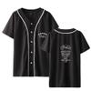 Xkpopfans SKZ Album 5 Star Shirt Baseball Jersey Hyunjin Jisung Bangchan Support T-Shirt Black view 1