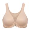 DELIMIRA Women's Front Closure Bras Posture Full Coverage Plus Size Underwire Unlined Back Support Plunge Seamless Bra B-H Cups Beige 40D view 1