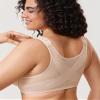 DELIMIRA Women's Front Closure Bras Posture Full Coverage Plus Size Underwire Unlined Back Support Plunge Seamless Bra B-H Cups Beige 40D view 4