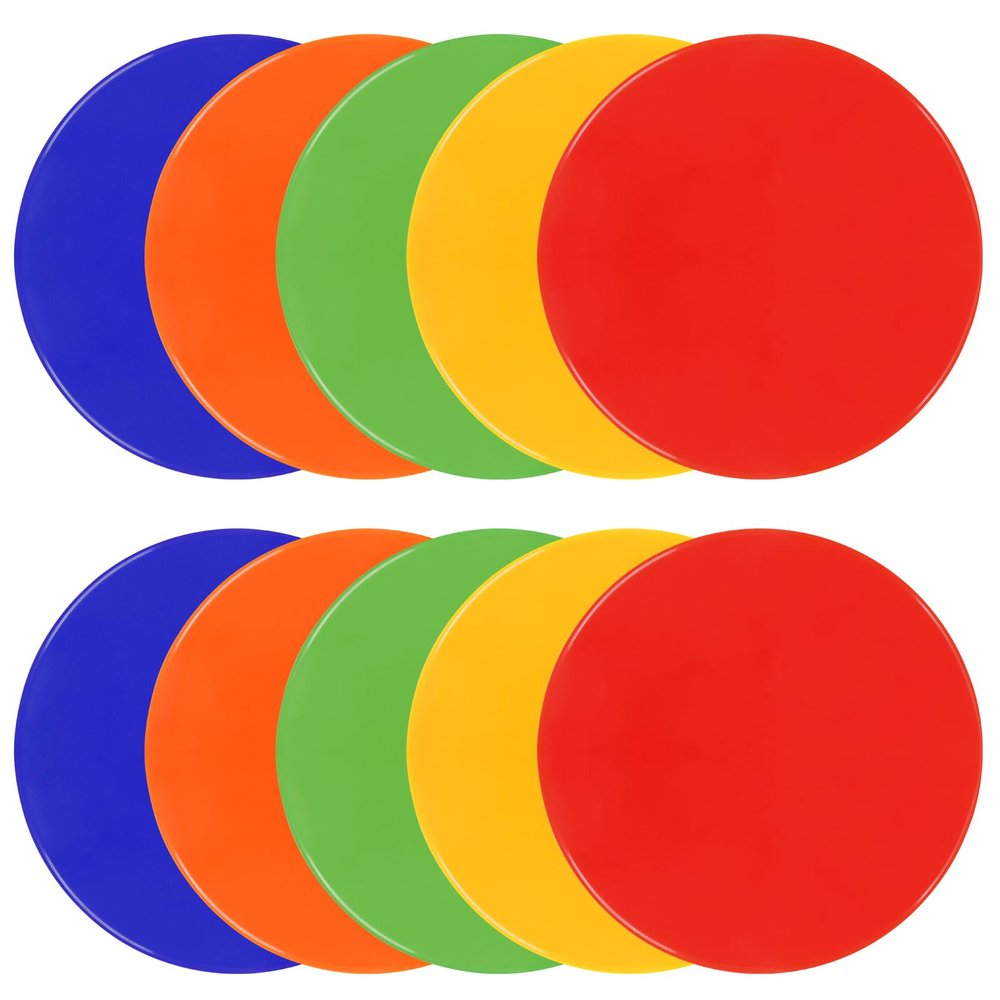 TuXHui Spot Markers 9 Inch 10 Inch Non Slip Rubber Agility Markers Flat Field Cones Floor Dots for Soccer Basketball Sports Speed Agility Training and Drills