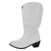 Cowgirl Boots Women White Sparkle Cowboy Boots for Women Wide Calf Knee High Cowgirl Boots with Side Zipper Embroidery Mid Heel Retro Fashion Tall Boot Pull On for Ladies view 1
