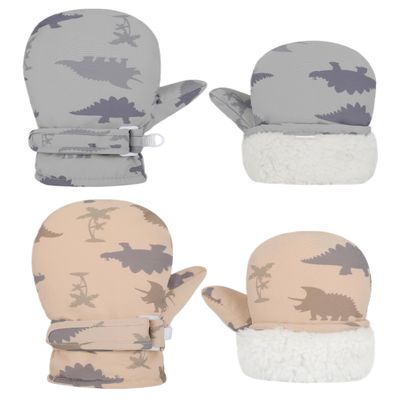 Slivery Color Toddler Gloves Kids Mittens Winter Warm Lined Fleece Gloves Waterproof Baby Boys Girls