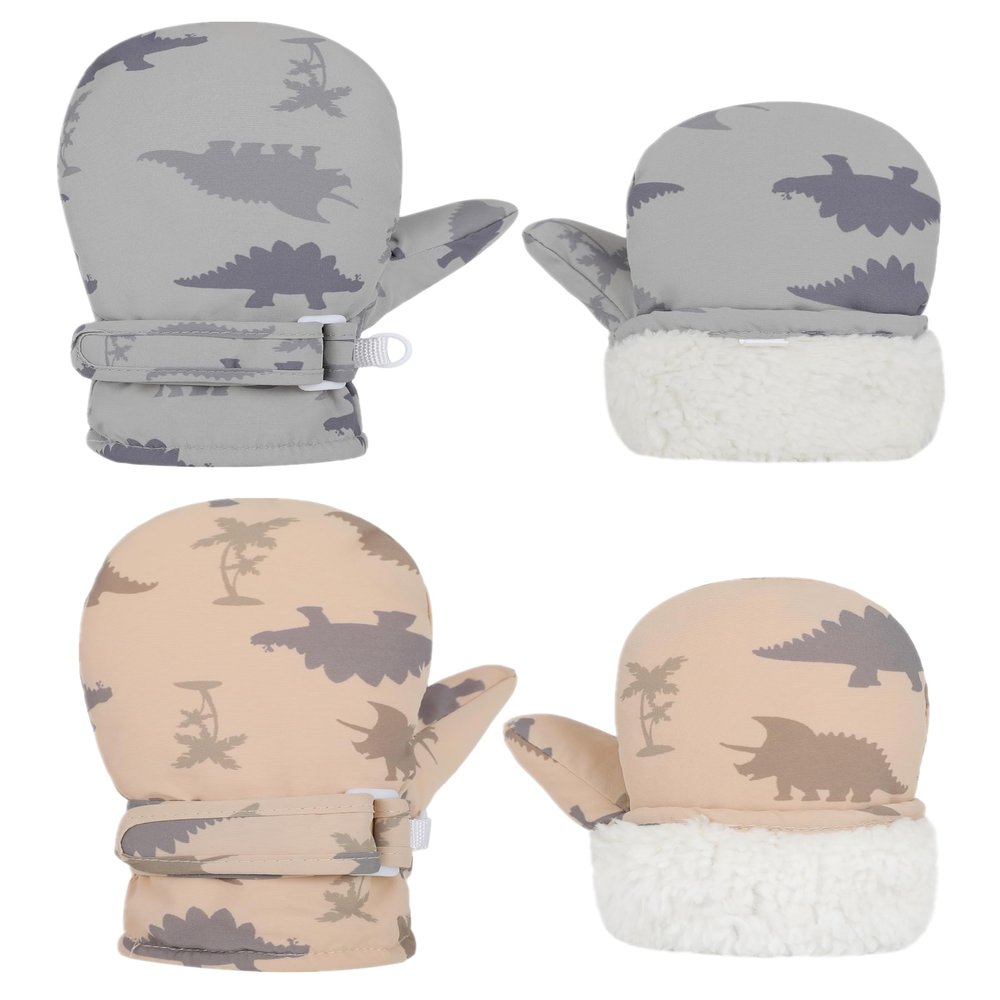 Slivery Color Toddler Gloves Kids Mittens Winter Warm Lined Fleece Gloves Waterproof Baby Boys Girls