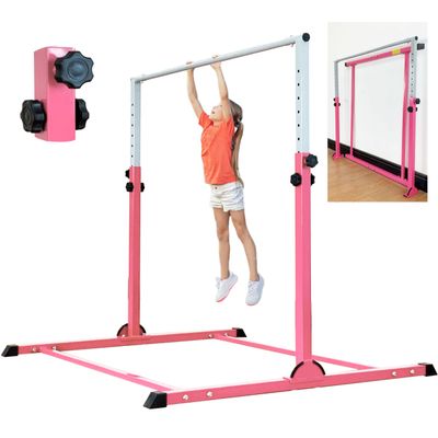 MARFULA Gymnastic Bar for Kids Gymnastic Kip Bar Horizontal Bar Pink Bar Gymnastic Training Equipment for Kids 3-15 Years Home and Club Use