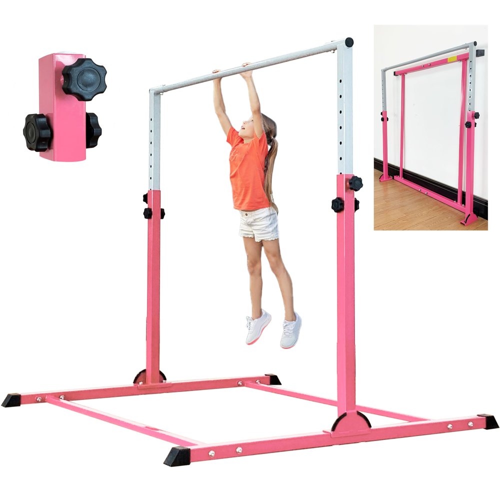 MARFULA Gymnastic Bar for Kids Gymnastic Kip Bar Horizontal Bar Pink Bar Gymnastic Training Equipment for Kids 3-15 Years Home and Club Use