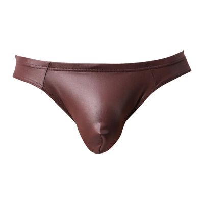 Mens Metallic Shiny Underpant Boxer Shorts Sexy Underwear Brief Bikinis Cotton Swimsuit Panties Swim Trunks (Coffee-1PC,XL)