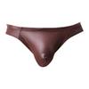 Mens Metallic Shiny Underpant Boxer Shorts Sexy Underwear Brief Bikinis Cotton Swimsuit Panties Swim Trunks (Coffee-1PC,XL) view 1
