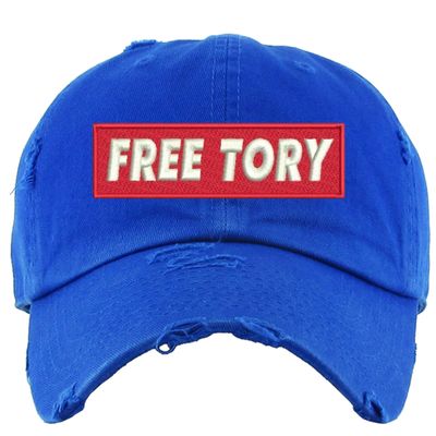 ALLNTRENDS Free Tory Dad Hat Embroidered Cotton Rapper Distressed Cap (Royal Blue)