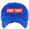 ALLNTRENDS Free Tory Dad Hat Embroidered Cotton Rapper Distressed Cap (Royal Blue) view 1