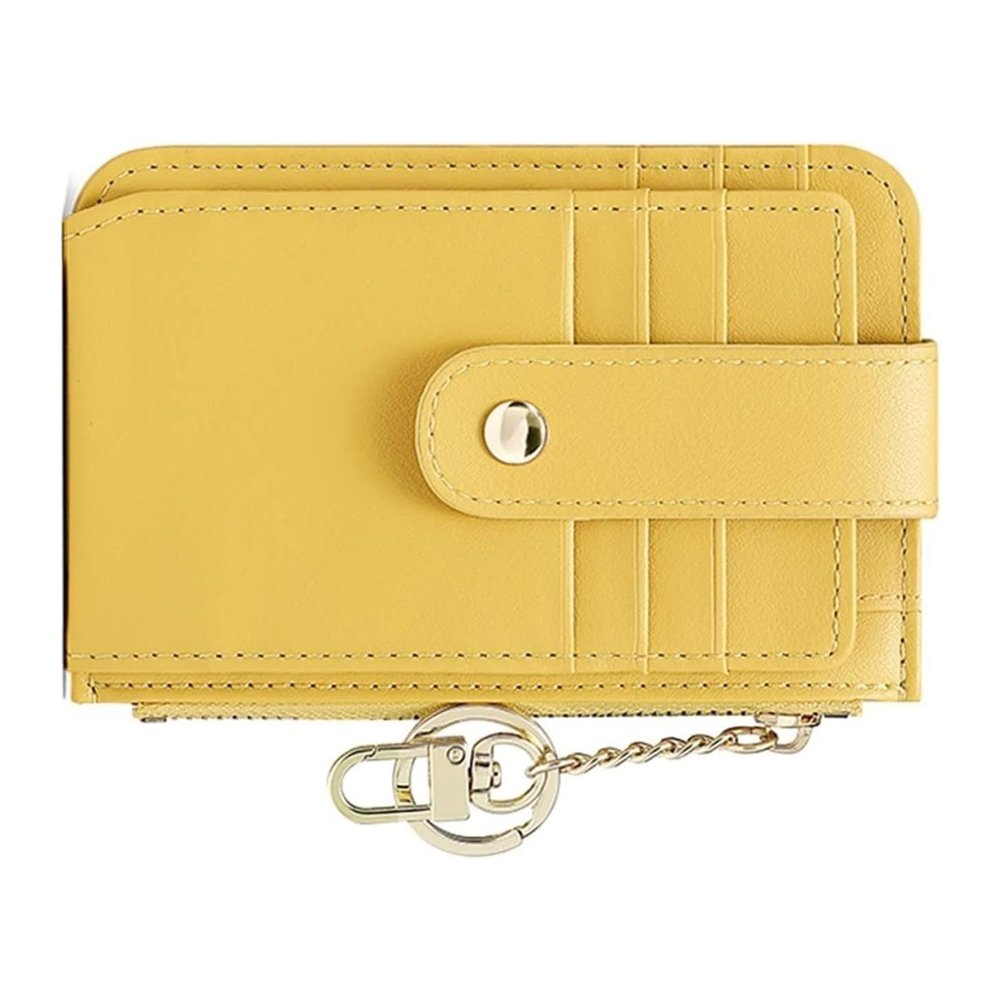 ABCISI Wallet,Card Bag,Small Wallet for Women,Designer Card Holder Purse,Soft PU Leather Zipper Purses,Mini Wallet Coin Pocket,Ladies Wallet,Yellow