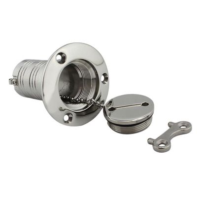 ihreesy Boat Deck Fill,Stainless Steel Boat Fuel/Gas/Water/Deck Filler Round Fuel Boat Deck Fill with Key,1-1/2 Inch