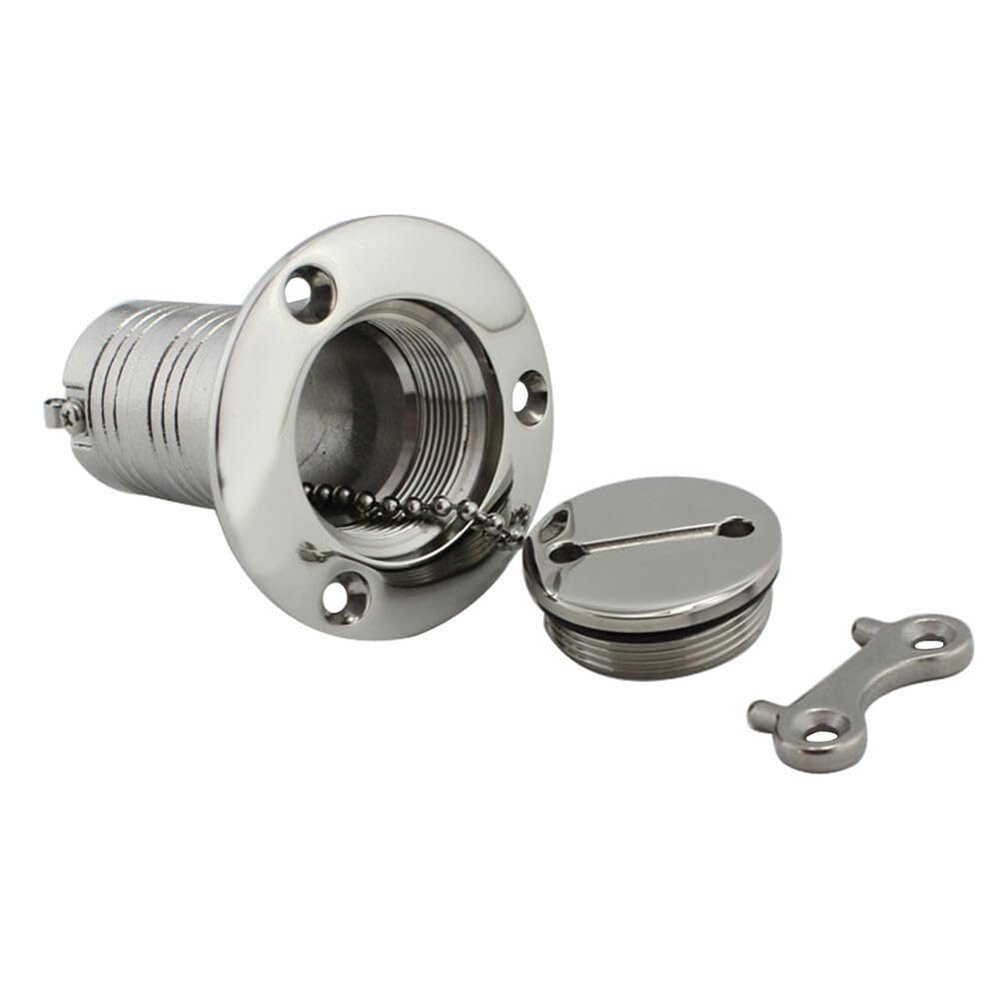 ihreesy Boat Deck Fill,Stainless Steel Boat Fuel/Gas/Water/Deck Filler Round Fuel Boat Deck Fill with Key,1-1/2 Inch