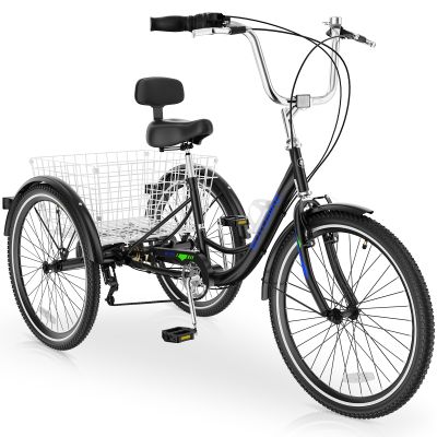 MOPHOTO Adult Tricycles Three Wheel Cruiser Bike 7 Speed, Adult Trikes 20/24/26 inch Wheels Low Step-Through, Three-Wheeled Bicycles for Women, Men, Seniors