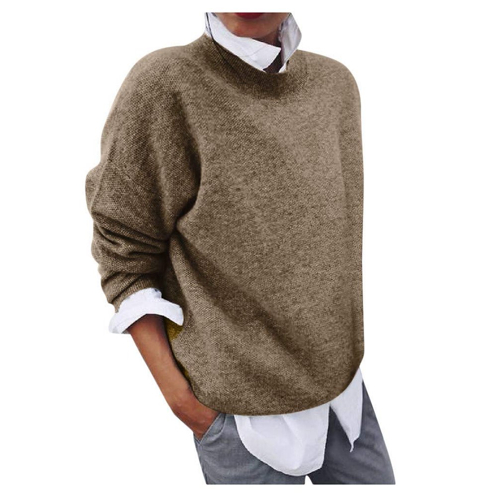 Heavy Sweater Dress Women's Color Sweater Top Long Winter Blouse Solid Holiday Sleeve Fashion Plaid (Yellow, XXXXL)