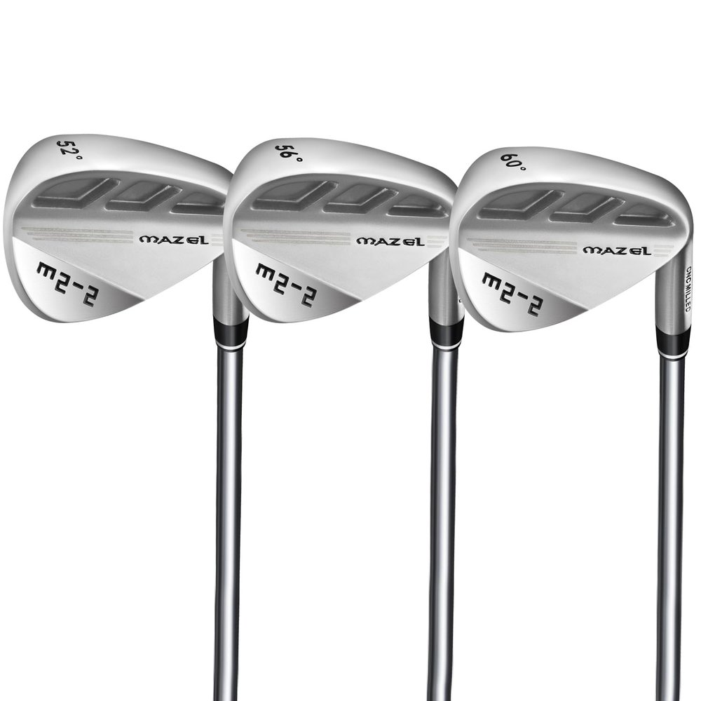 MAZEL M2-1/2 Series Forged Golf Wedge for Men Right Handed - Individual Golf Wedge 52 56 60 Degree,Milled Face for More Spin (M2-2,Silver 52 56 60 Set)