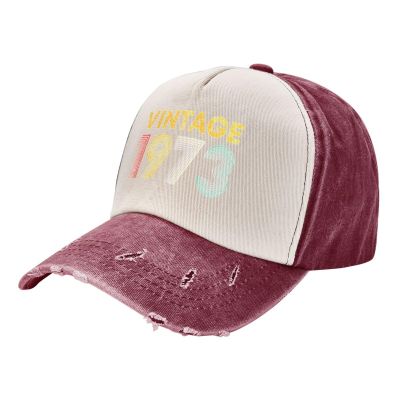 50th Birthday Gift Idea Vintage 1973 Cowboy Hat Men Vintage Baseball Cap Women Dad Hat Sun Hat Trucker Hat Dark Red