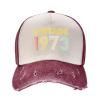 50th Birthday Gift Idea Vintage 1973 Cowboy Hat Men Vintage Baseball Cap Women Dad Hat Sun Hat Trucker Hat Dark Red view 3