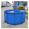 zktoermn Pool Above Ground, Round Children's Pool Canvas Fish Pond Pool Aquarium Pool Pond with Steel Frame and Drain Valve for Ponds Fish Tank Koi Goldfish (Color : Blue, Size : 1.5X0.8M/1400L) view 1