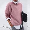 Heavy Sweater Dress Women's Color Sweater Top Long Winter Blouse Solid Holiday Sleeve Fashion Plaid Fuzzy (Pink, S) view 2