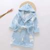 Baby Girls Boys Bathobe Toddler Kids Boys Girls Cartoon Bathobes Hooded Warm Flannel (Blue, 18-24 Months) view 2