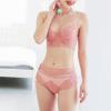 LoRier Women's Sexy Soft Floral Lace Lingerie Set See Through Unlined Underwire Sheer Bra and Panty Set Rose Pink view 2