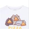Pusheen Girls Short Sleeve T-Shirt | Young Ladies Pizza Purrty Cat White Graphic Tee | Internet Cat Cute Daywear view 3