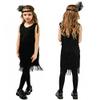 20's Flapper Dresses for Girls 1920s Gatsby Black Flapper Dress Sleeveless Tassel Fringe Dress with Feather Headband Roaring 20s Party Black 4-6 Years view 2