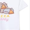 Pusheen Girls Short Sleeve T-Shirt | Young Ladies Pizza Purrty Cat White Graphic Tee | Internet Cat Cute Daywear view 4