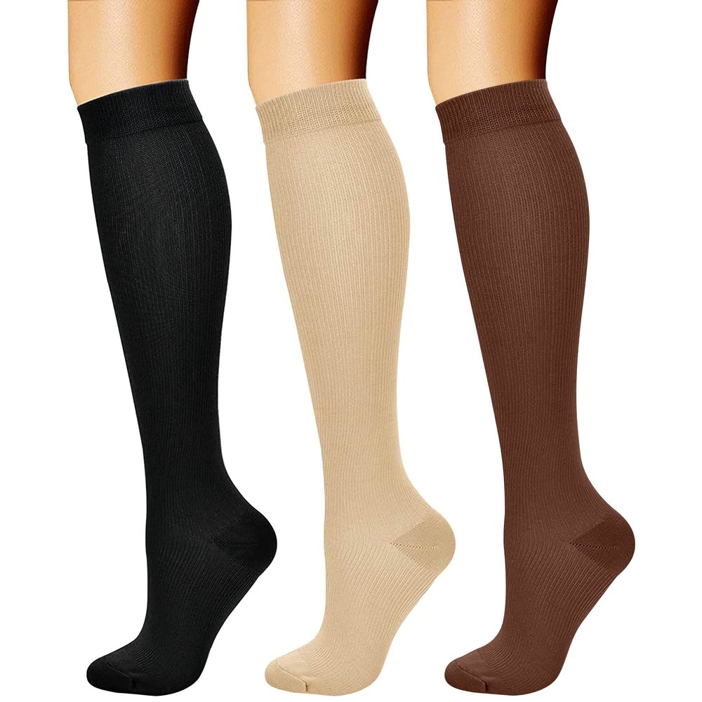 CHARMKING Compression Socks for Women & Men Circulation (3 Pairs) 15-20 mmHg is Best Support for Athletic Running Cycling (2X,Multi 54)