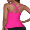 coastal rose Underwire Tankini for Big Busted Women Ruched Tummy Control Bathing Suit Top Twist V Neck Swimsuits Hot Pink US14 view 2