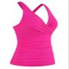 coastal rose Underwire Tankini for Big Busted Women Ruched Tummy Control Bathing Suit Top Twist V Neck Swimsuits Hot Pink US14 view 4