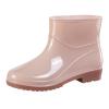 Short Rain Boots For Womens Ankle Rainboot Slip On Garden Boot Ladies Rubber Outside Work Slip on Work Shoes (Khaki, 8) view 1