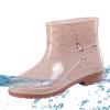 Short Rain Boots For Womens Ankle Rainboot Slip On Garden Boot Ladies Rubber Outside Work Slip on Work Shoes (Khaki, 8) view 2