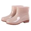Short Rain Boots For Womens Ankle Rainboot Slip On Garden Boot Ladies Rubber Outside Work Slip on Work Shoes (Khaki, 8) view 3
