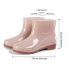 Short Rain Boots For Womens Ankle Rainboot Slip On Garden Boot Ladies Rubber Outside Work Slip on Work Shoes (Khaki, 8) view 4